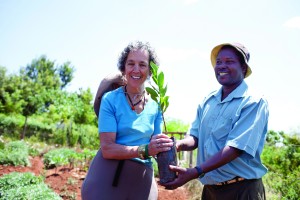 Ruth Messinger in Kenya with an AJWS grantee staff member 