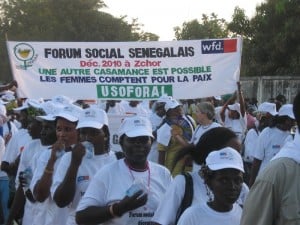 Women of USOFORAL at a march for peace in Senegal