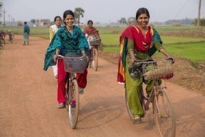 Sonali rides home with her friends from the MBBCDS school.