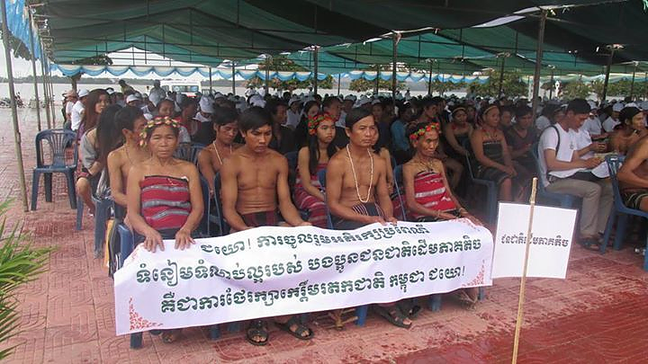 Representatives of indigenous groups from all 15 of Cambodia’s provinces— including Ratanakiri, where Highlanders Association (HA) works—gather in Koh Kong Province to commemorate the International Day of the World’s Indigenous Peoples on August 9, 2015. Photo courtesy of HA