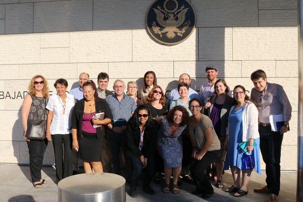 The Global Justice Fellows outside the U.S. Embassy in Santo Domingo. 