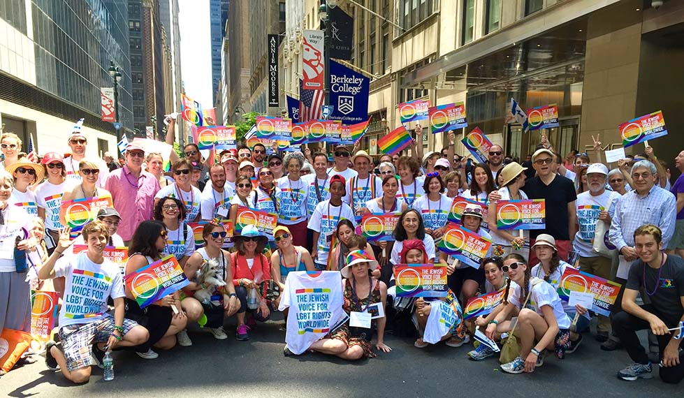 AJWS staff and supporters joined thousands to march in the New York City Pride Parade on June 26, 2016.