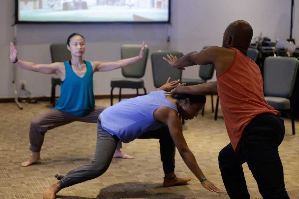 BodyWise Dance company performs a scene based on the group’s conversations. 