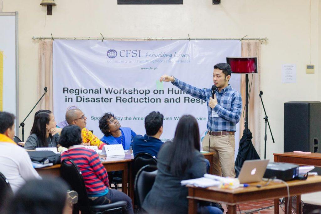 Advocates from five countries gather at an AJWS sponsored workshop in the Philippines to learn about disaster response work. Photo by Ben Beringuela