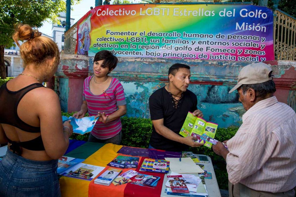 Estrellas engages community members on LGBTI issues. 