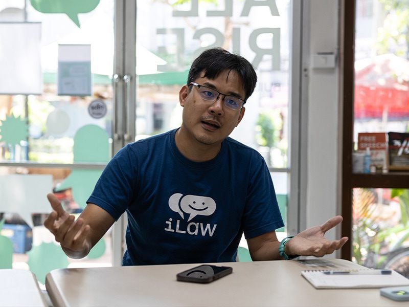 man talking to camera