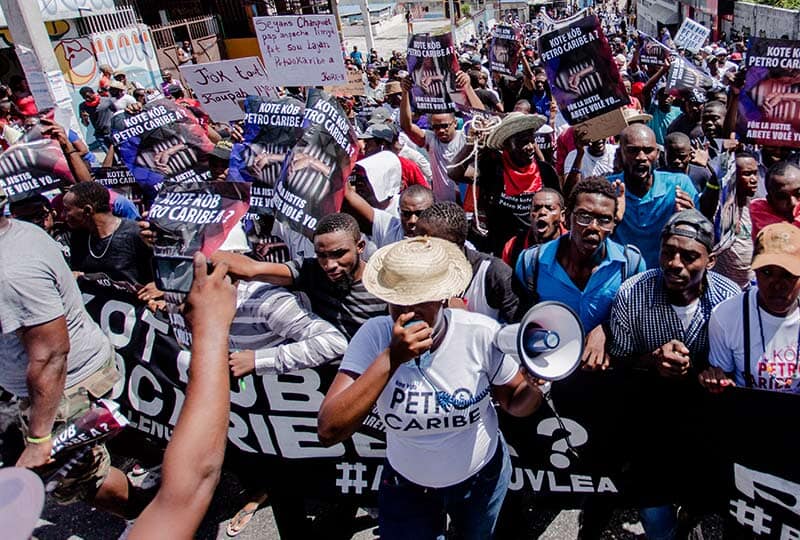 crowd of people at action