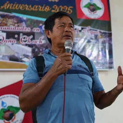 man speaking into mic