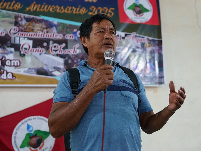 man speaking into mic