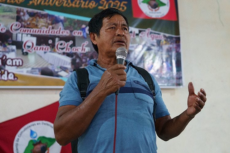 man speaking into mic